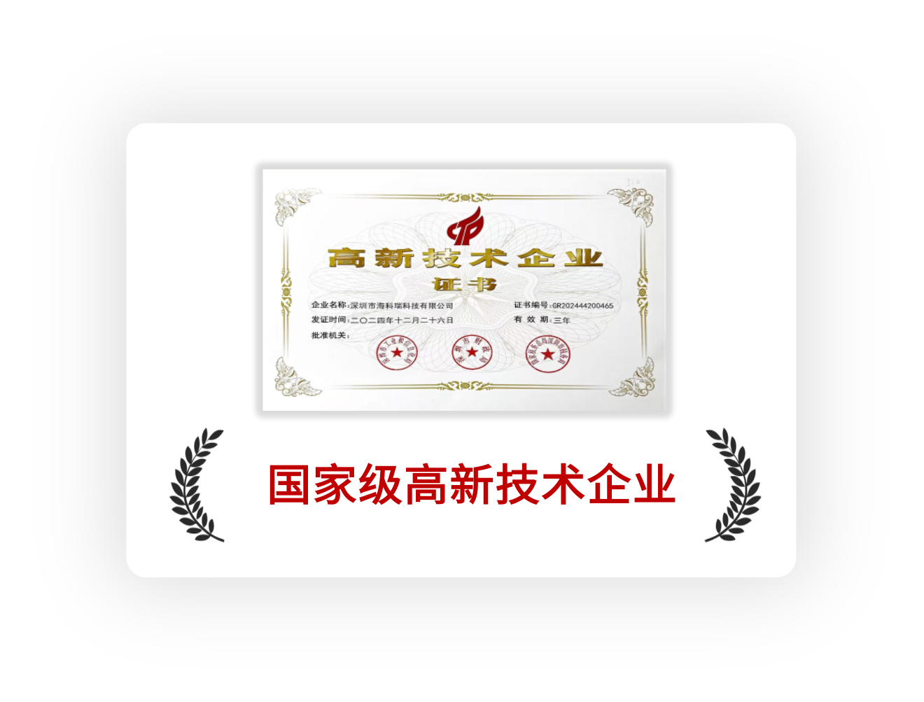 国家级高新技术企业